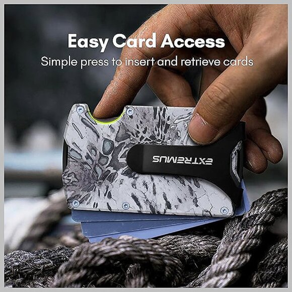 Mens Wallet, Slim Tactical Wallet with Money Clip , Wildrider - Silvermist - Picture 2 of 7